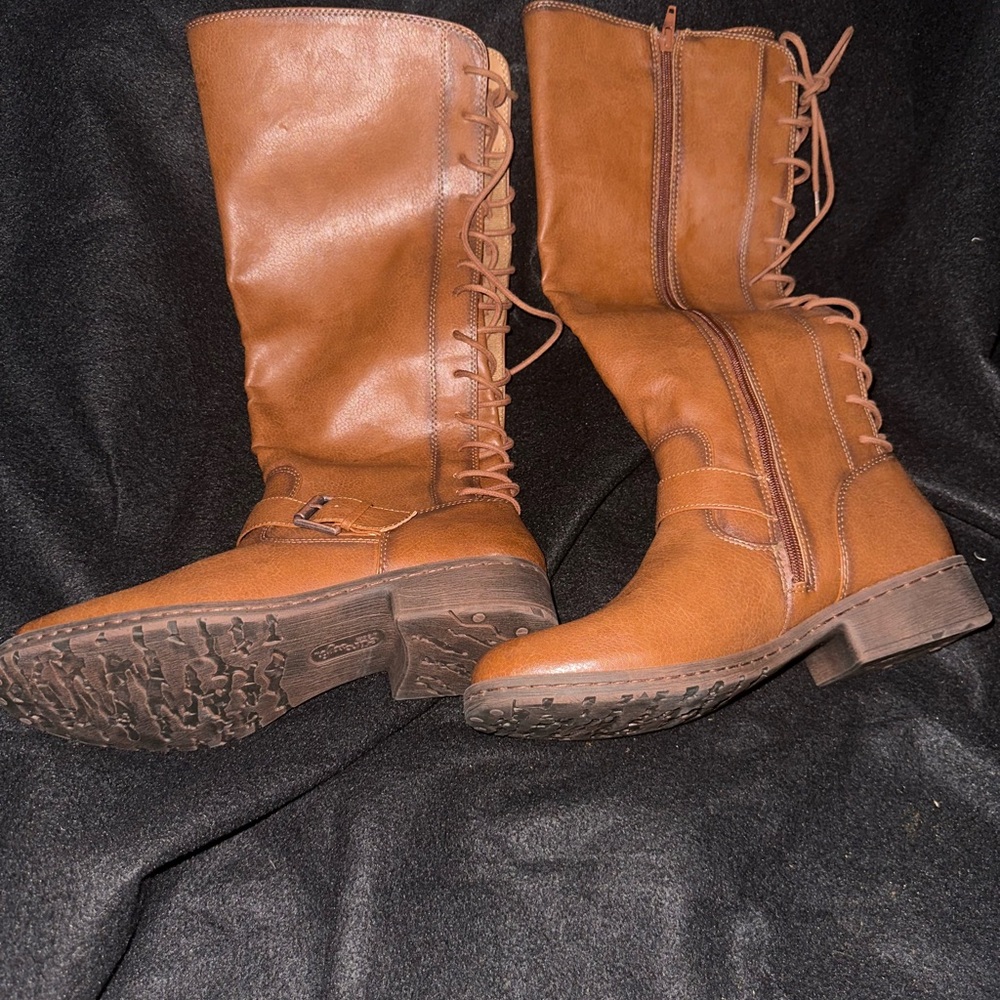 Caramel Brown knee boots - Picture 7 of 8